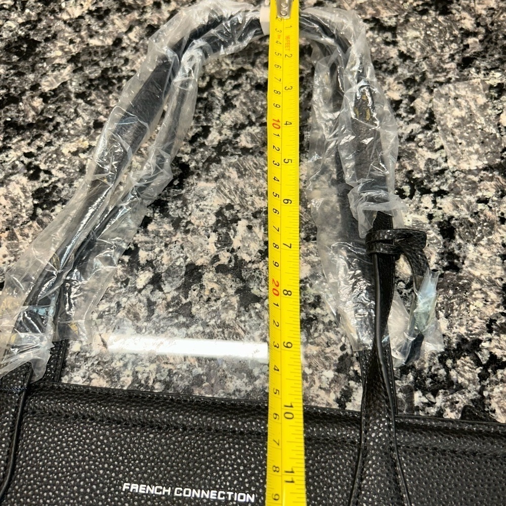 French Connection Bethan Pebble Tote Black 12X14X6 in. Brand New Dust Bag Incl. - Picture 11 of 15